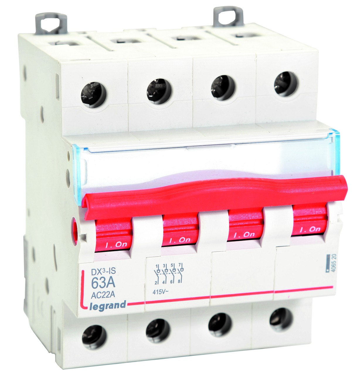 DX³ isolators - 4 pole 415 V~ Nominal rating 63(A)