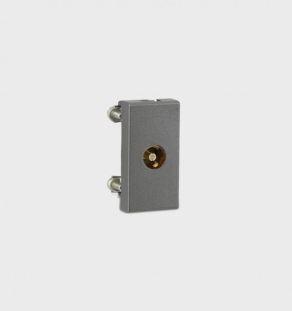 Arteor - TV sockets- TV single Co-Axial socket 1 module 22.5 x 45 mm(Magnesium)