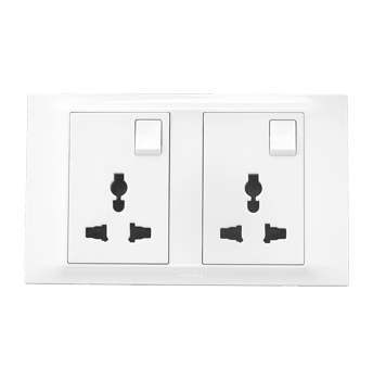 Allzy - 6A Multistandard Switched Socket,2 Gang  