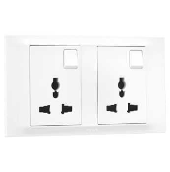 Allzy - 6A Multistandard Switched Socket,2 Gang  