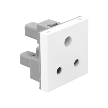 Allzy - 6A 3 pin Round Socket with shutter, 240V ( ISI mark)  
