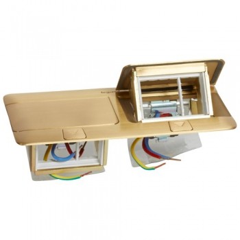 Pop-up boxes to be equipped - 6 (2 x 3) modules Brushed Brass