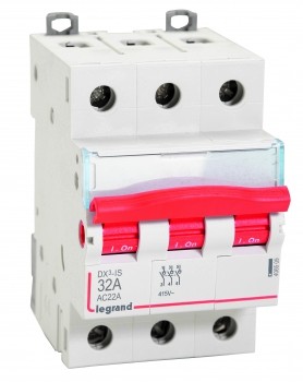 DX³ isolators - 3 pole 415 V~ Nominal rating 32(A)