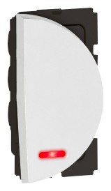 Arteor - 1-way switch with indicator right module Red LED supplied 6 AX - 230 V~ 1 module(White)
