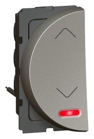 Arteor - 2-way switch with indicator left module Red LED supplied 20 AX - 230 V~ 1 module(Magnesium)