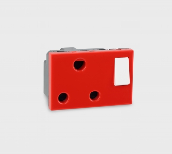 Arteor - 2P+E switched 3 modules 67.5 x 45 mm(Red)