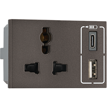 Myrius Nextgen Combi Twin USB 3100 MA Multistandard Socket Type A & Type C