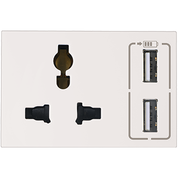 Myrius Combi Twin USB 3100 MA Multistandard Socket Type A