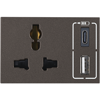 Myrius Nextgen Combi Twin USB 3100 MA Multistandard Socket Type A & Type C
