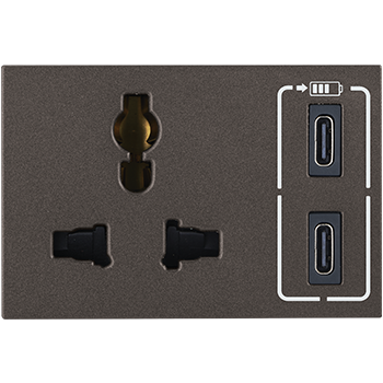 Myrius Nextgen Combi Twin USB 3100 MA Multistandard Socket Type C