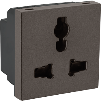 Myrius Multistandard Socket 6/10/13 A 2/3 Pin For 250 Vac 15 A For 127 V Type 2 Pin 2 Module