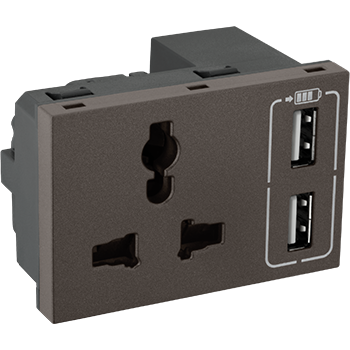 Myrius Nextgen Combi Twin USB 3100 MA Multistandard Socket Type A