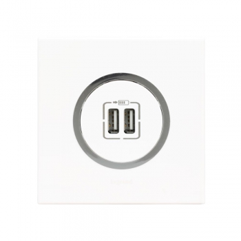Arteor - Double USB sockets - 5 V - 1500 mA(White)