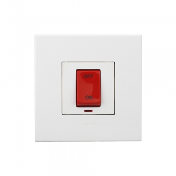 Arteor - 1-way double pole switch with indicator Red indicator supplied 40 A - 230 V~ (White)