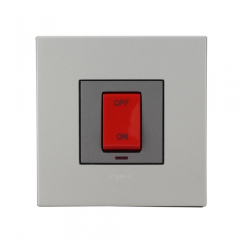 Arteor - 1-way double pole switch with indicator Red indicator supplied 40 A - 230 V~ (Magnesium)