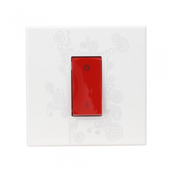 Arteor - Double pole switch red rocker plate 20 AX - 230 V~ 1 module(Red)