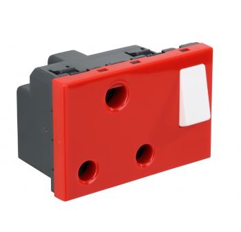 Arteor - 2P+E switched 3 modules 67.5 x 45 mm(Red)